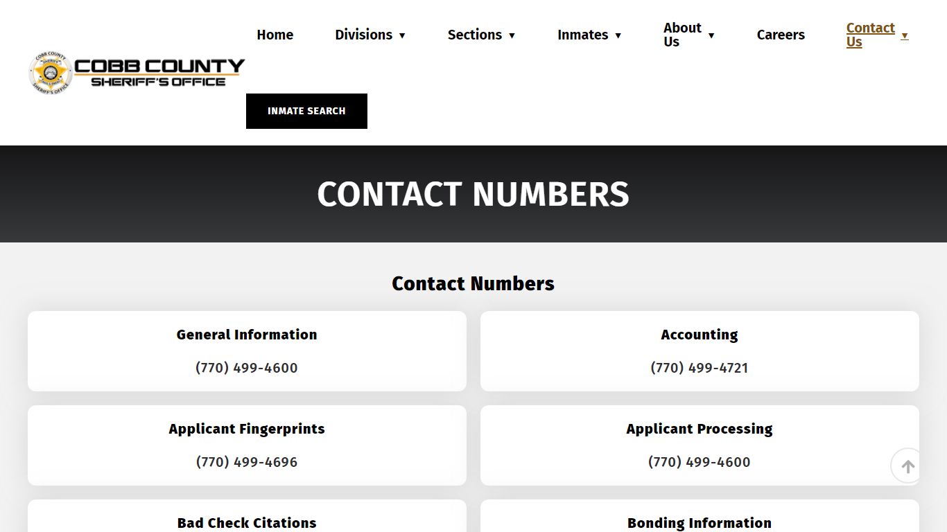 Cobb County Sheriff's Office - Contact Numbers